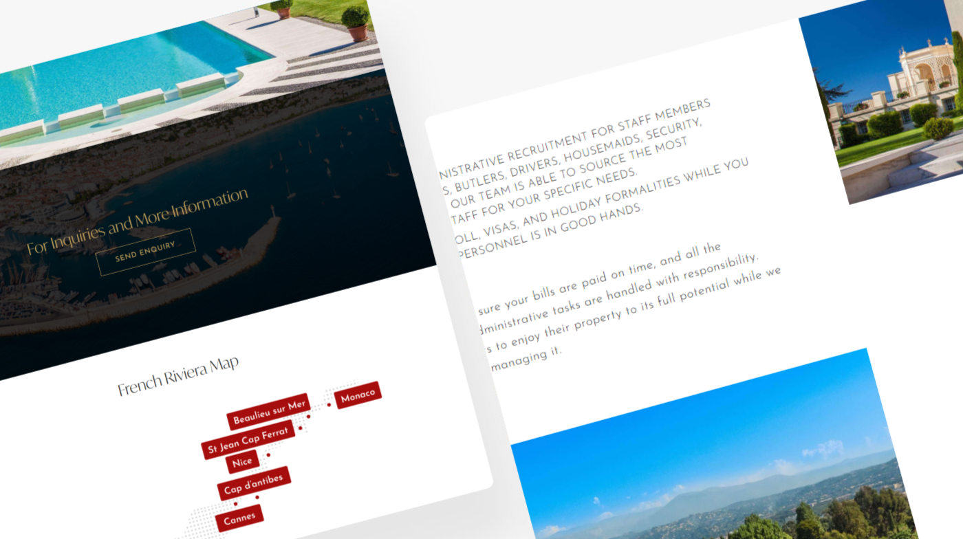 Bordes estates portfilio website image